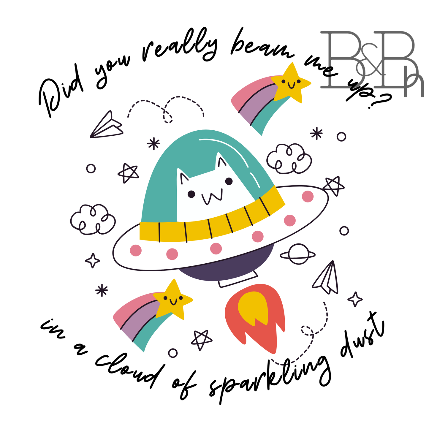 Did You Really Beam Me Up? (cat) - 2.3" x 2.5" vinyl sticker