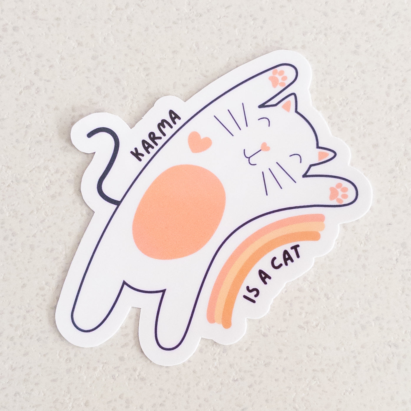 Karma is a Cat - 3" x 2.5" vinyl sticker